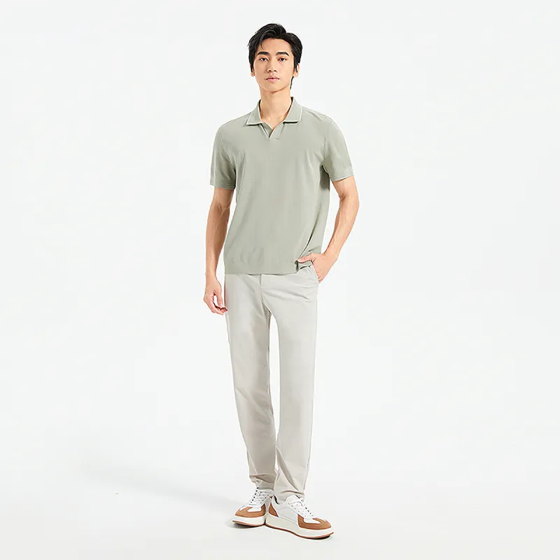 LESS IS MORE Polo Shirt Men's Gray Green-5