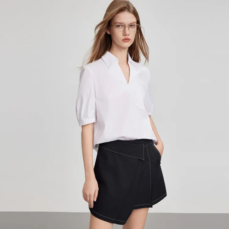 ELLE Shirts Women's White-4