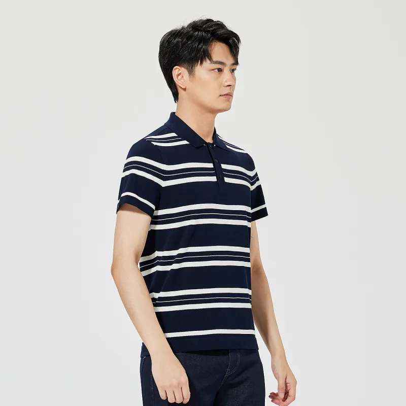 LESS IS MORE Polo Shirts Men Dark Navy Blue 25XTX5031S-4