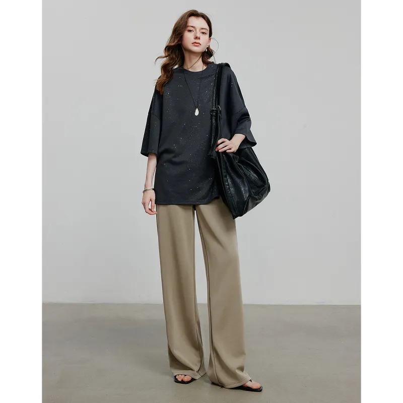 Initial Language Casual Pants Women's Light Brown-3