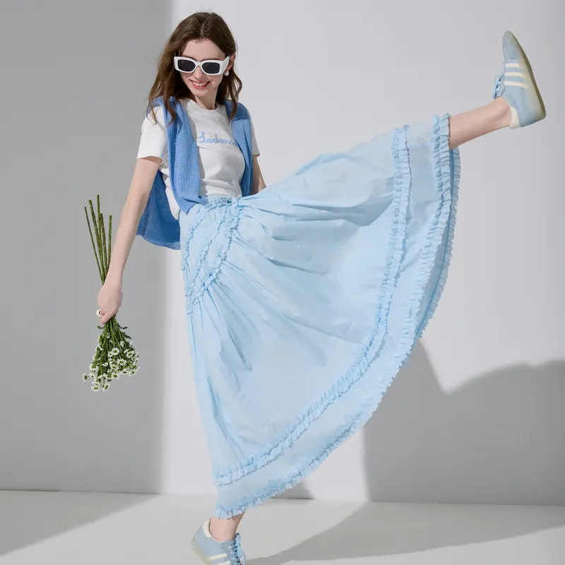 3COLOUR Casual Long Skirt Women's-2