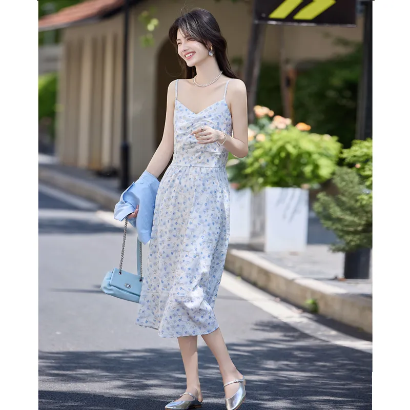 TERRE BLEUE Two Piece Skirt Sets Women's Blue-3