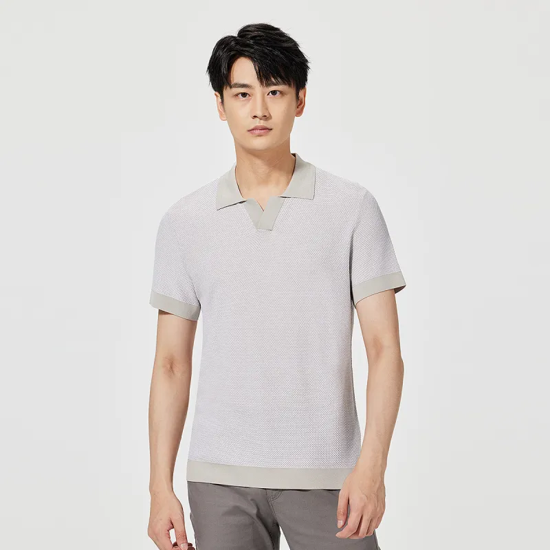 LESS IS MORE Polo Shirts Men Khaki Gray 25XTX5401S-3