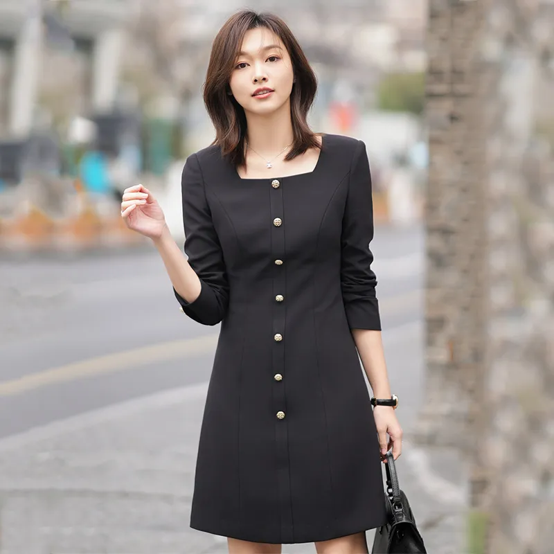 ONE SHALLOW Long Sleeved Dresses Women's Black-2