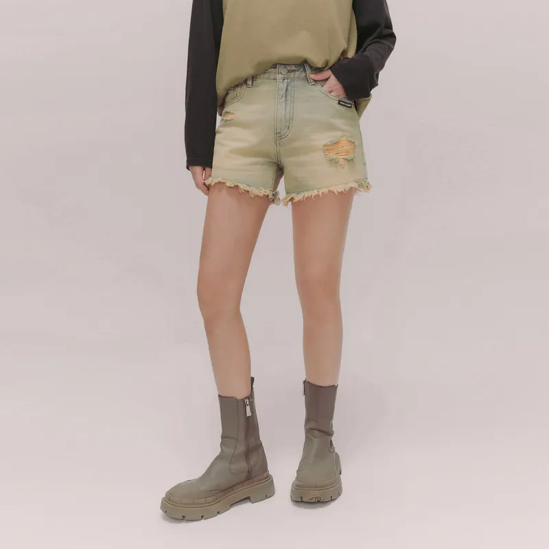 NO ONE ELSE Denim Shorts Women's Light Denim Blue-2