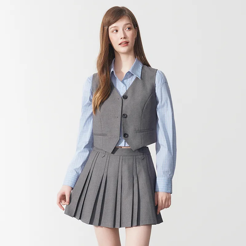LEDIN Vests Women's Tin Gray In Stock-4