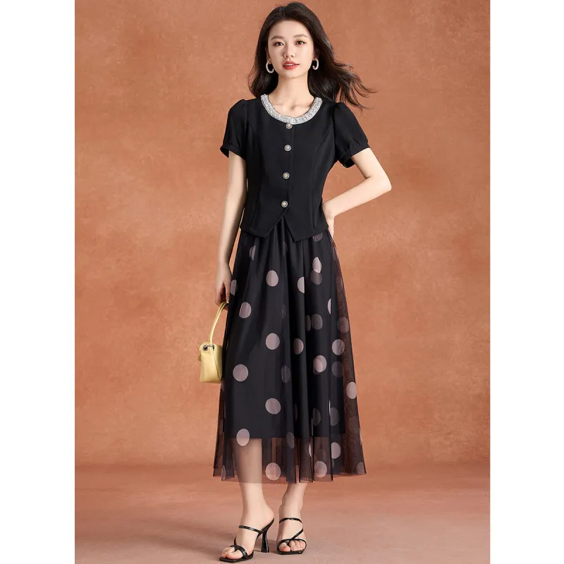 Mylan Two Piece Skirt Sets Women's Black-6