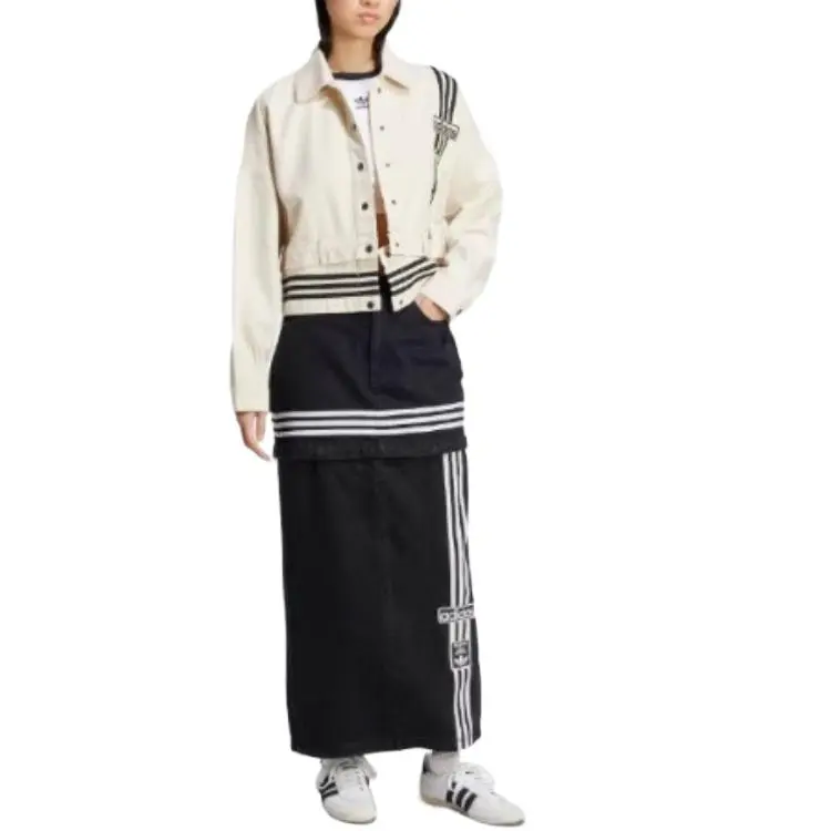 Adidas Originals Denim Long Skirts Women's Denim Black-1