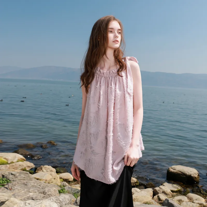 3COLOUR Chiffon Shirts Women's Smoke Pink-3