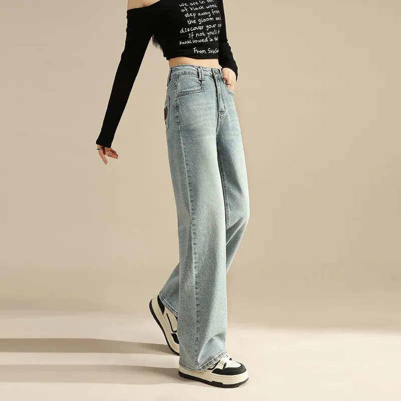 TERRE BLEUE Spring Summer Fall Winter Leather Jacket Loose Fit Women's Blue-8