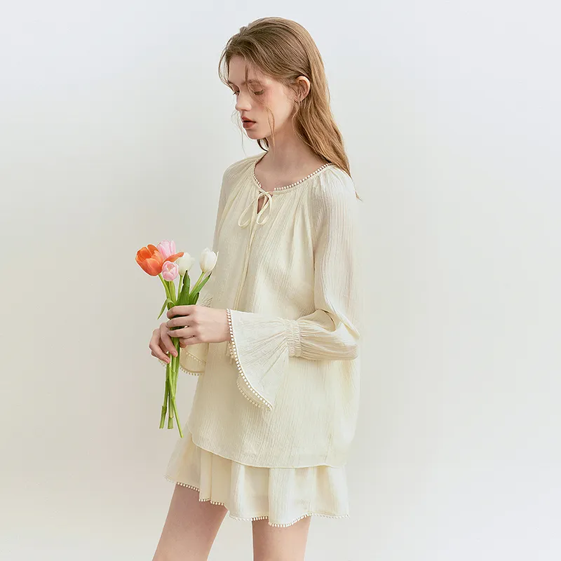 LEDIN Shirt Women's Cannoli Cream-5
