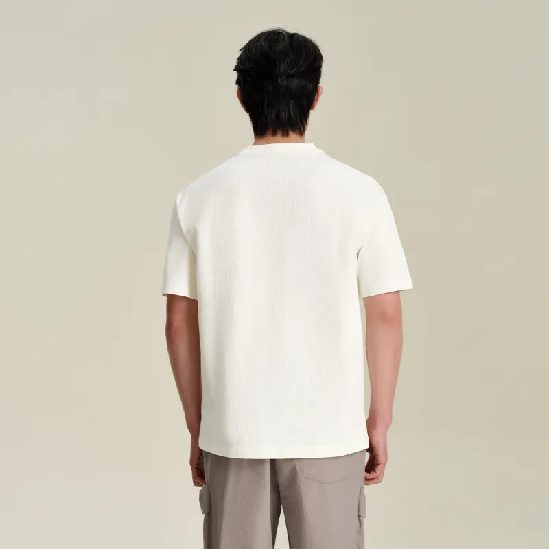HLA T Shirt Men's Beige Apricot Trim U5-2