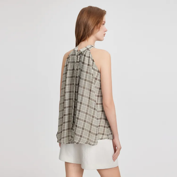 ELLE Shirts Women's Coffee Plaid-6