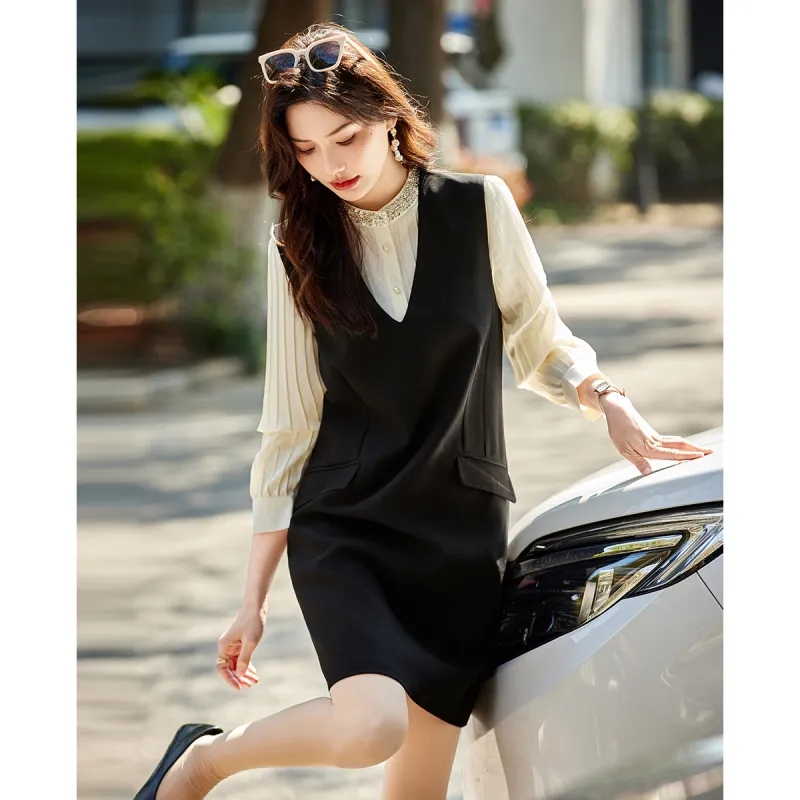 TERRE BLEUE Spring, Fall Sleeveless Dress Women's Black-3