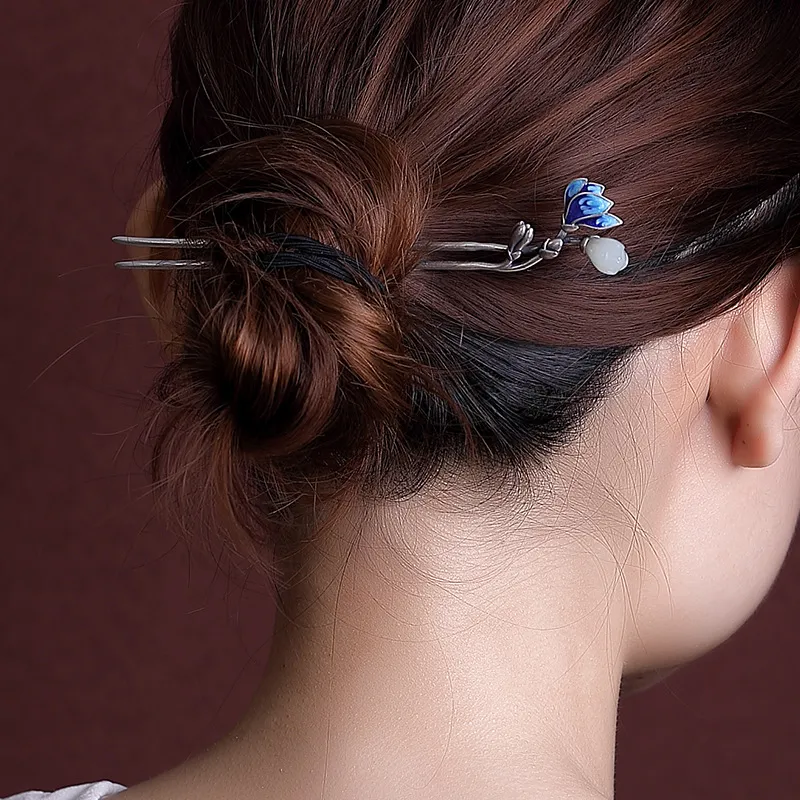Royal Heaven's Choice Hairpins Pale Greenish White Jade Unisex-5