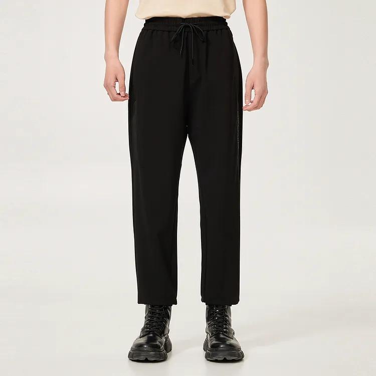 Cabbeen Knitted Sports Pants Men's Coal Black-3