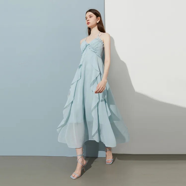DPLAY Slip Dresses Women's Glacier Blue-1