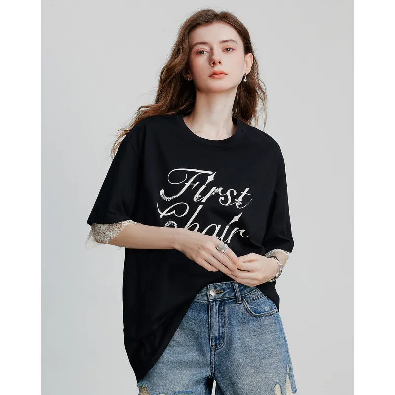 Initial Language T Shirt Women's-5