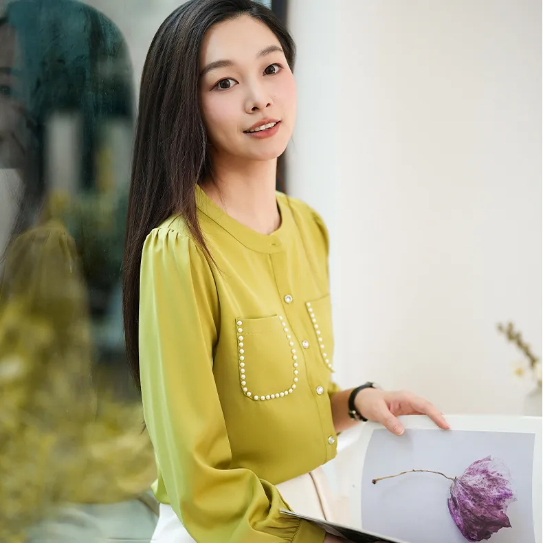 ONE SHALLOW Shirt Women's Yellow-4