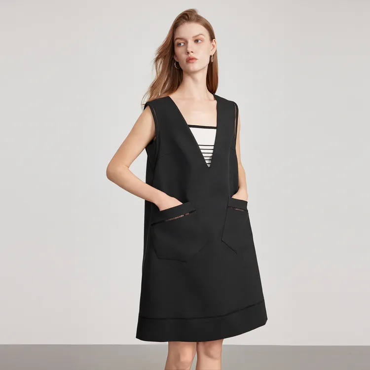 ELLE Sleeveless Dresses Women's Black-4