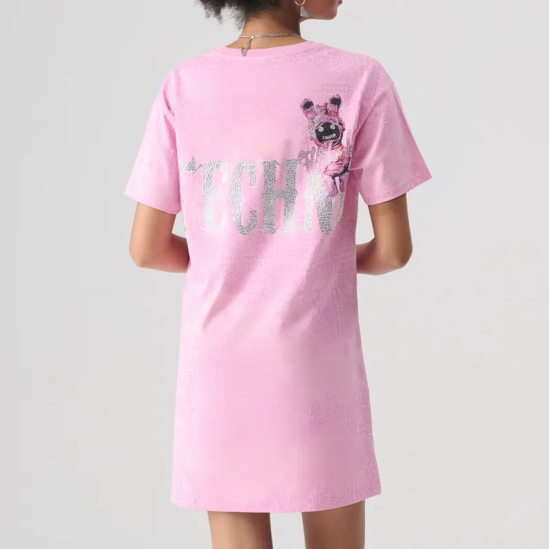 TCH Short Sleeved Dresses Women's Pink-5