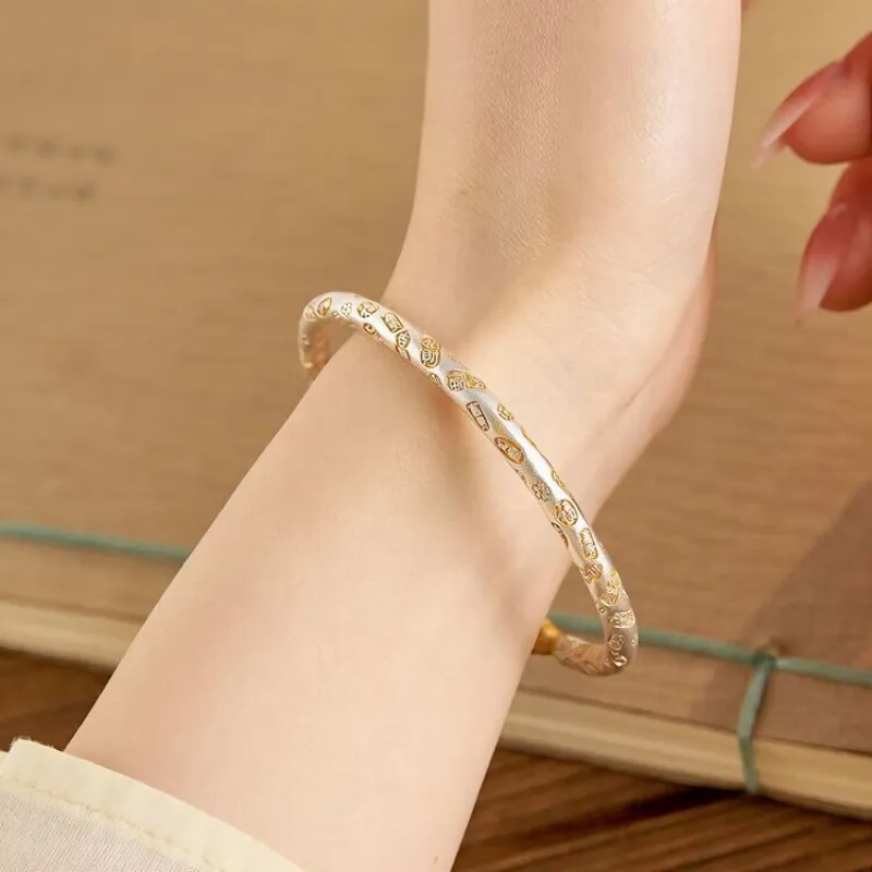 FUYUFU 999 Fine Silver Bangles Unisex-5