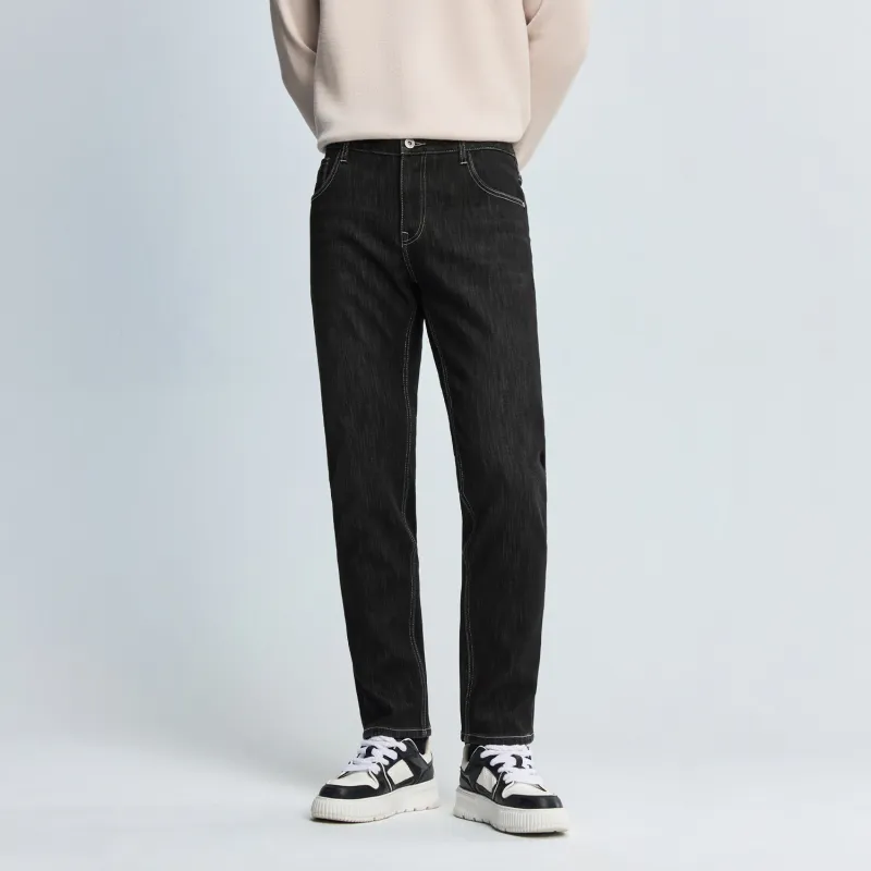 HLA Jeans Men Black Denim Gradient Dark 8K-2