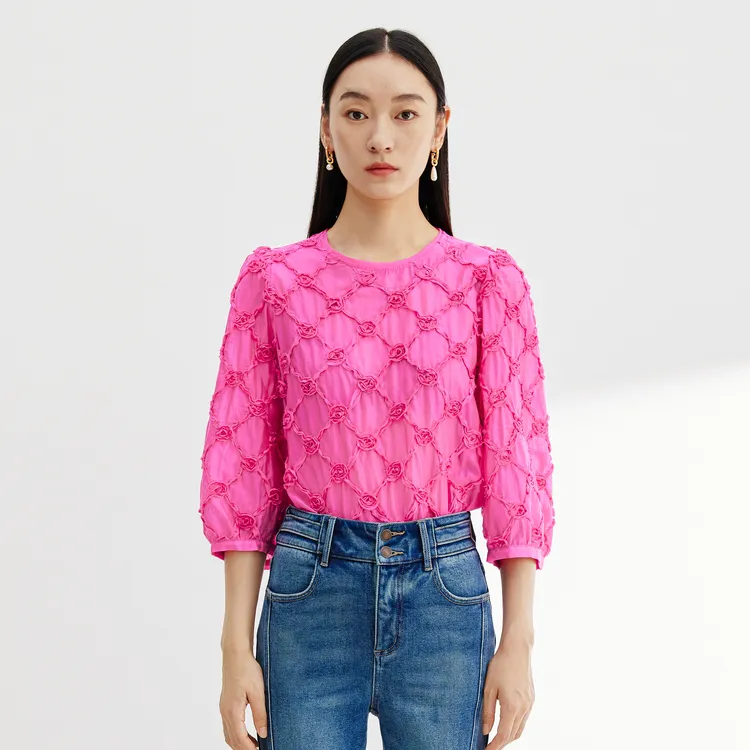 SHUIYUNJIAN Shirt Women's Rose Red-2