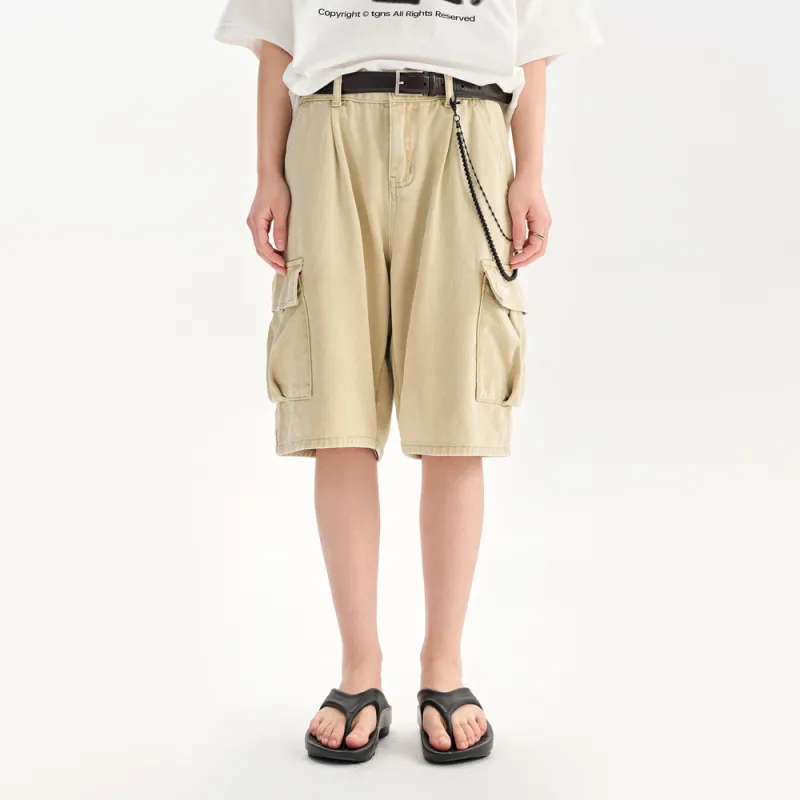 TGNS Denim Shorts Unisex Khaki-2