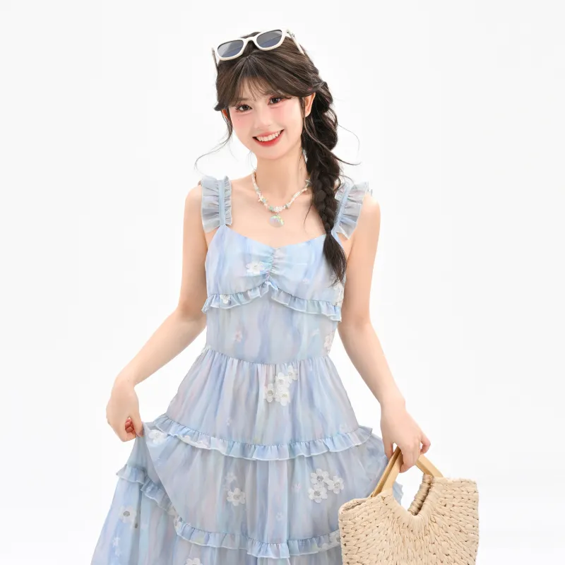 SNBL Slip Dresses Women's Blue-6