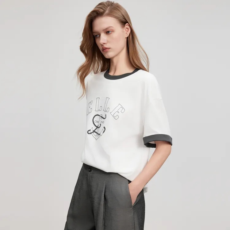 ELLE Short Sleeved T Shirts Women's-20