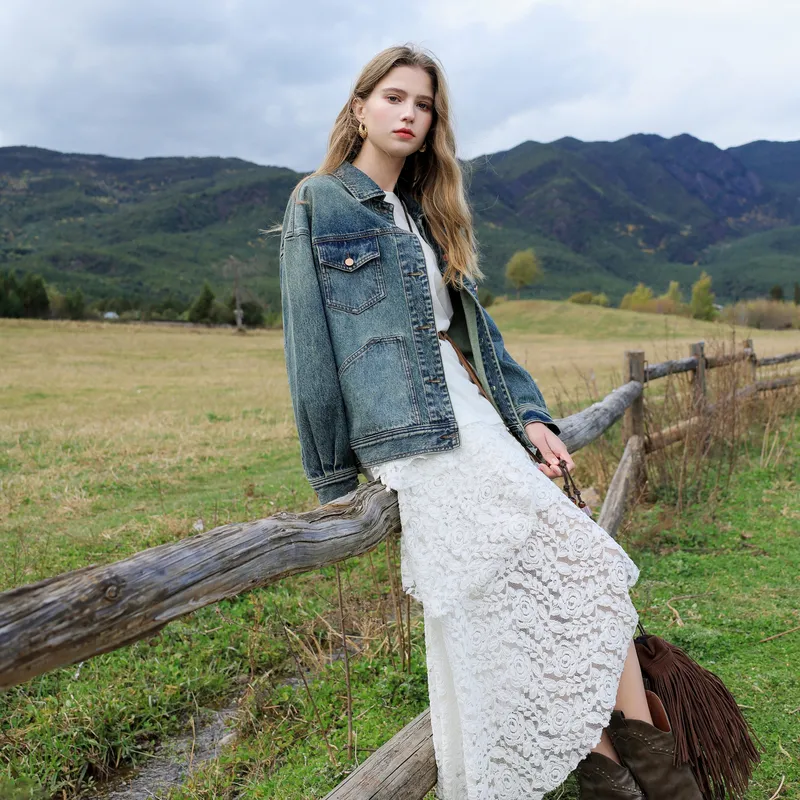 3COLOUR Denim Jacket Women's Haze Blue-5