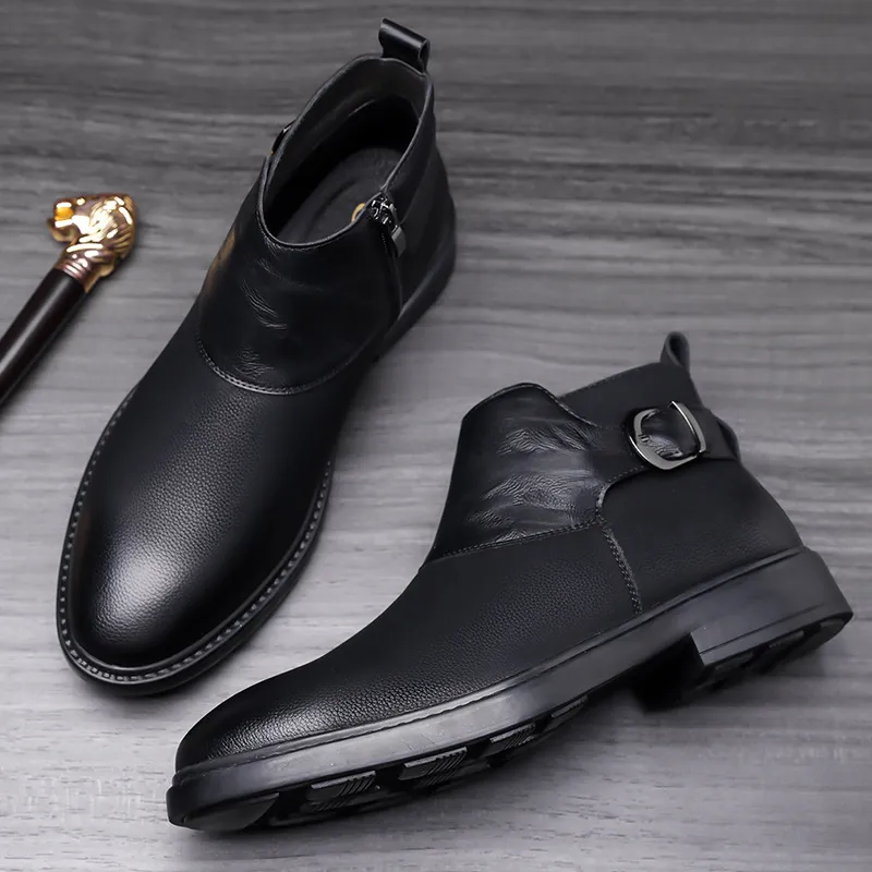 EGCHI Ankle Boots Men Black-1