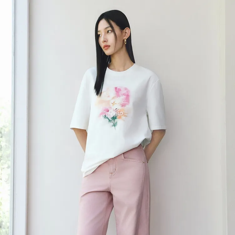 PEACEBIRD T Shirt Women's White-3