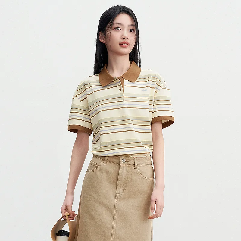 LEDIN Regular T Shirt Women's Almond Oil Yellow In Stock-5