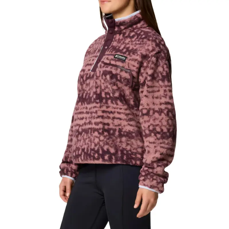 Columbia Helvetia 2 Printed Cropped Half Snap Fleece Jacket Women's Pink-2