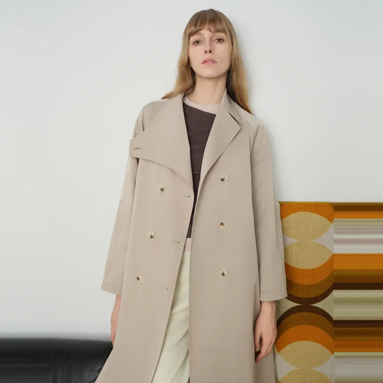 ELLE Trench Coat Women's Khaki Green-3