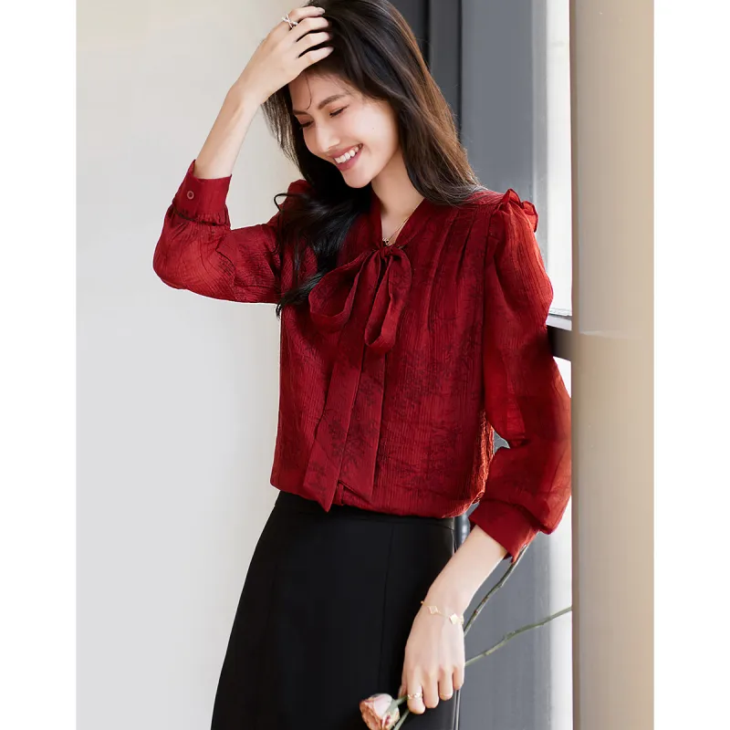 Like The Age Of Water Fall Shirt Regular Women's Red-3