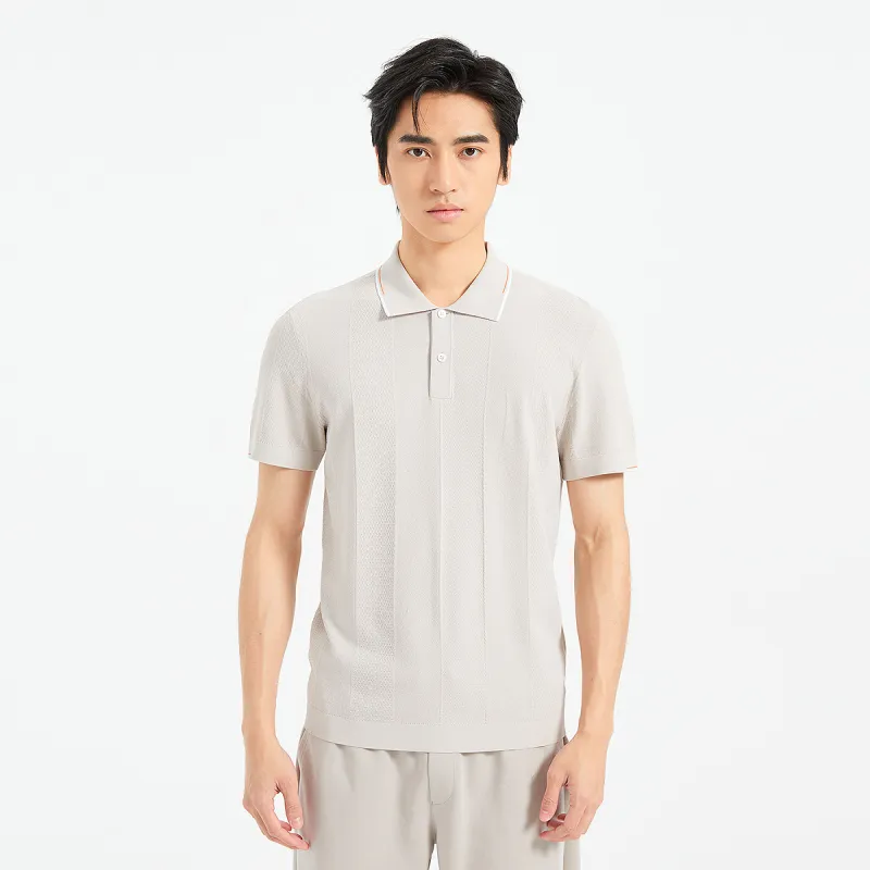LESS IS MORE Polo Shirt Men's Khaki Gray-3