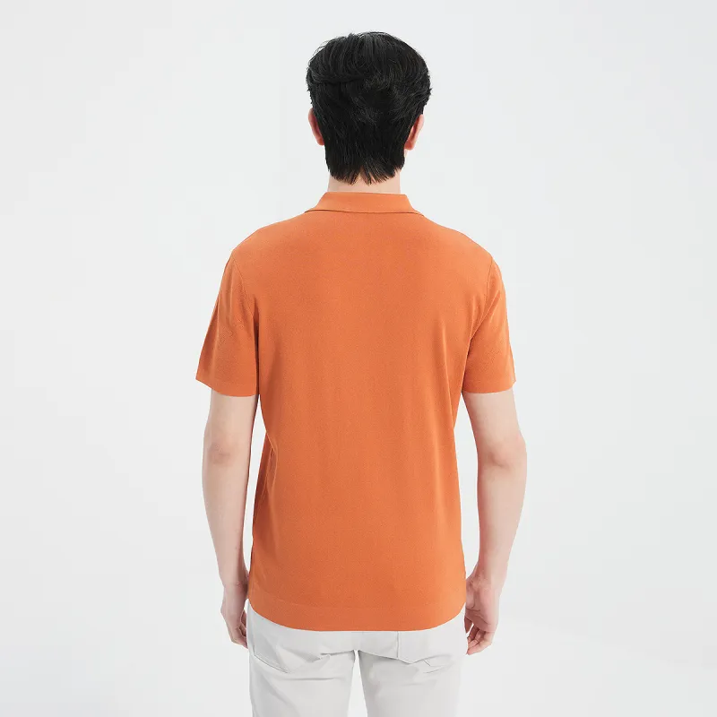 LESS IS MORE Polo Shirts Men Warm Orange-4