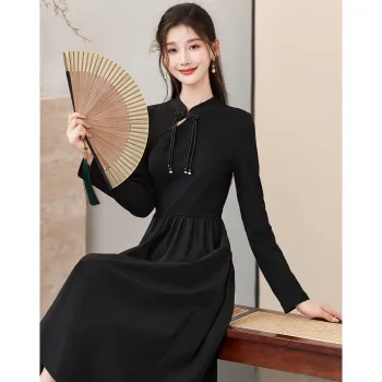 Like The Age Of Water Long Sleeved Dress Regular Women's Black