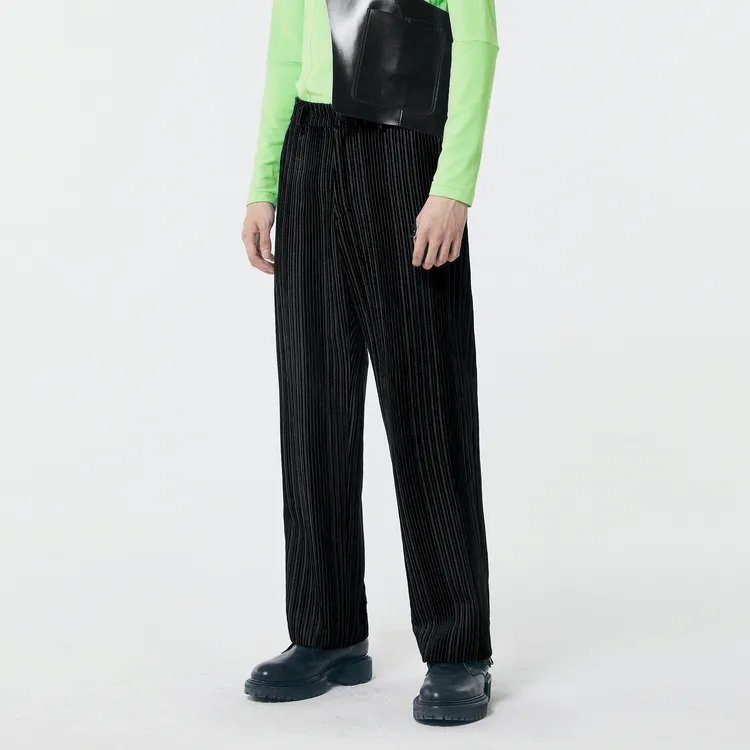 CROQUIS Casual Pants Unisex 409 Black Navy Blue-4