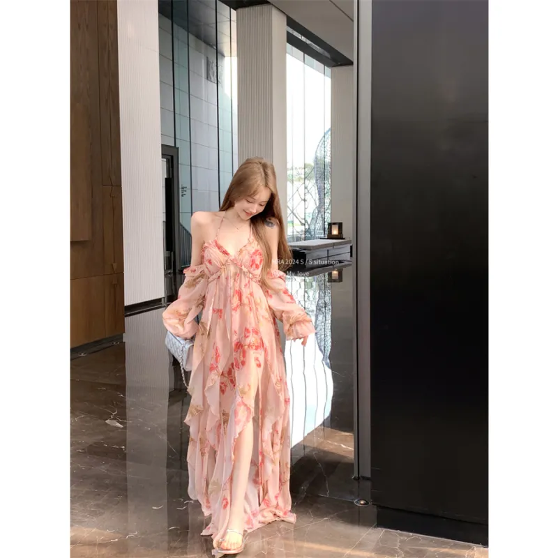 XIANSINIAO Long Sleeved Dress Women's-0