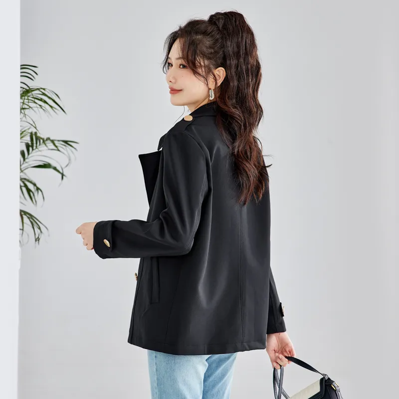 TERRE BLEUE Spring Fall Winter Trench Coat Loose Fit Women's-6
