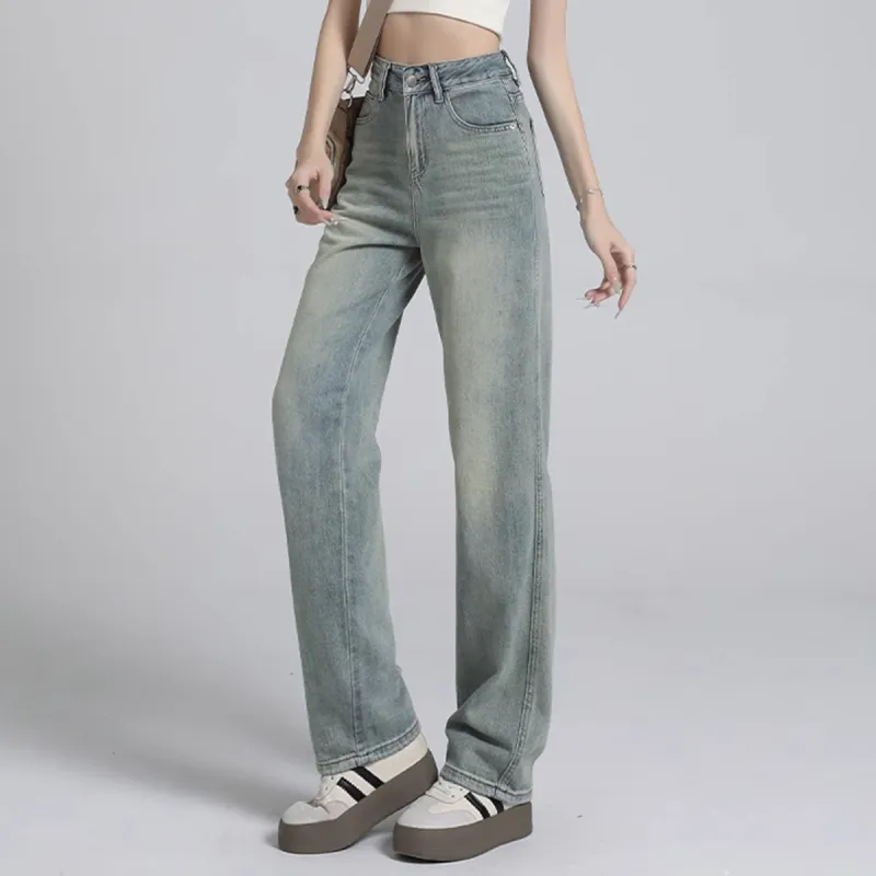 Ya Sheep People Spring And Summer Jeans Regular Women's Blue-4