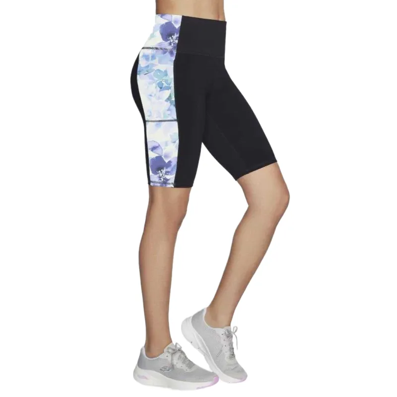 Skechers GOWALKGo Fle Seascape Floral Cycling Pants Women's Black-2