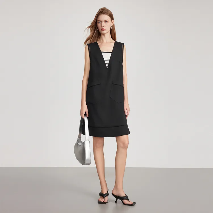 ELLE Sleeveless Dresses Women's Black-3