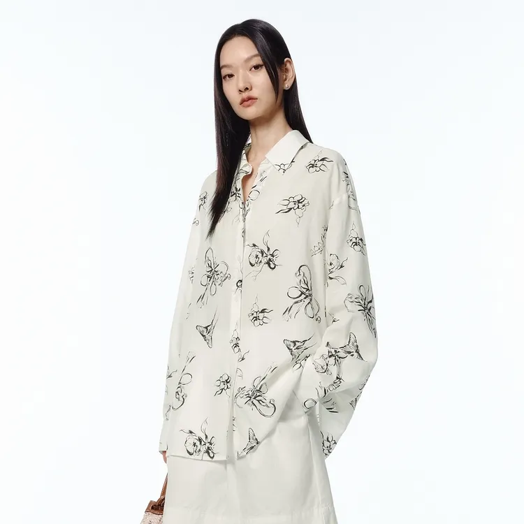 PEACEBIRD Shirts Women's Beige-3