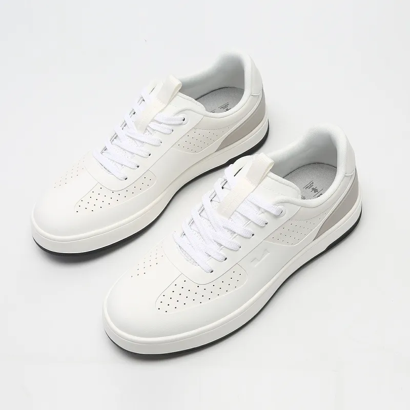 LESS IS MORE Low Top Skateboard Shoes Men's White/Gray-3