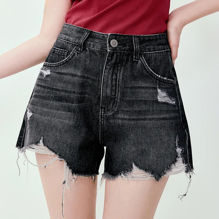 LEDIN Denim Shorts Women's Dark Gray-3
